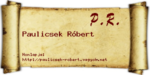 Paulicsek Róbert névjegykártya
