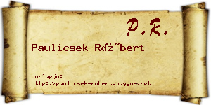 Paulicsek Róbert névjegykártya